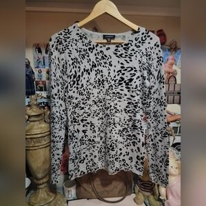Soft Le Chateau Black Animal Print Long Sleeve Top